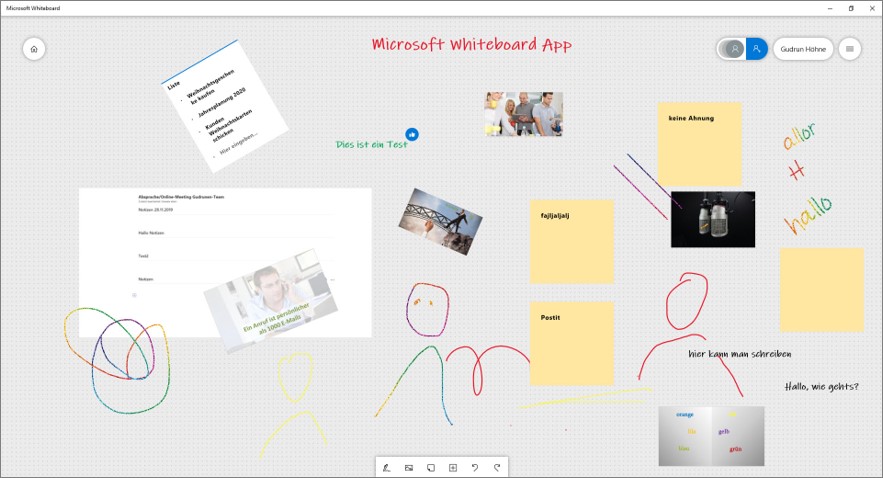 die Microsoft Desktop App zum gemeinsamen Brainstormen in Gruppen